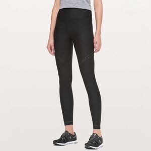 Lululemon In Focus Run Tight Leggings Size 4 NWT Black Perforated